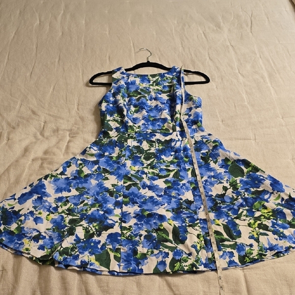 Milly Blue and Green Floral Midi Dress - Picture 11 of 16